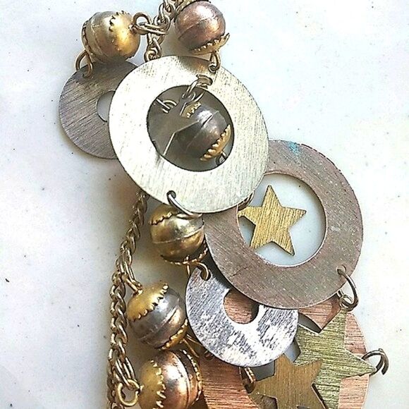 Festive Mixed Metals Artisan Necklace - Picture 2 of 4